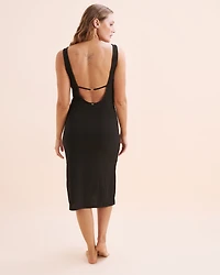 Robe de plage en maille côtelée