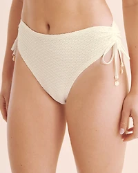 Bas de bikini coupe échancrée en crochet
