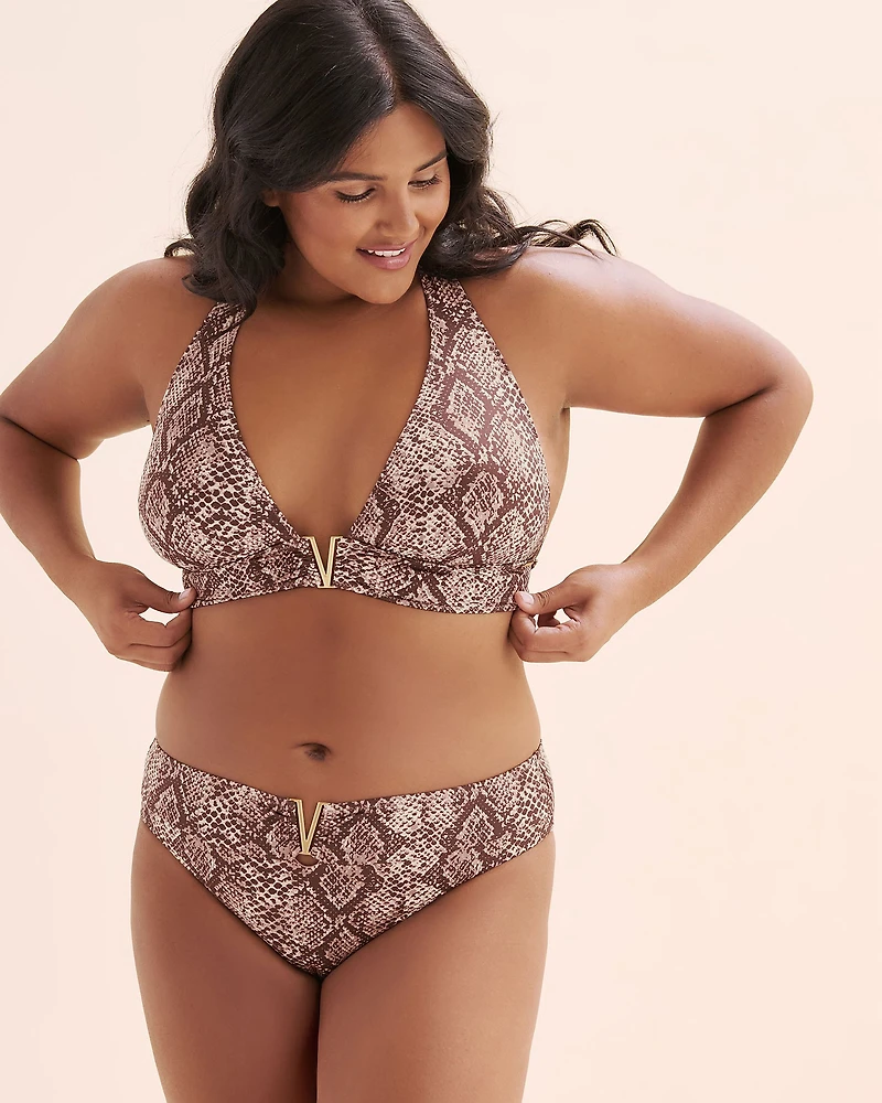 Bas de bikini échancré taille mi-haute