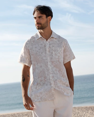 Linen Blend Short Sleeve Shirt