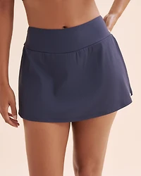 Bas de bikini jupe côtelé taille haute