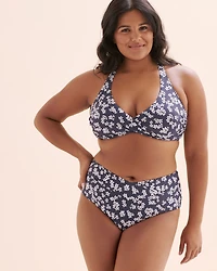 Ribbed Wrap-Over Bralette Bikini Top