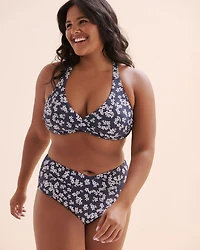 Ribbed Wrap-Over Bralette Bikini Top