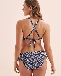 Ribbed Wrap-Over Bralette Bikini Top