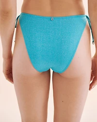 Shimmer Textured Mid Cheeky Bikini Bottom