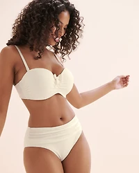 Textured D Cup Bandeau Bikini Top