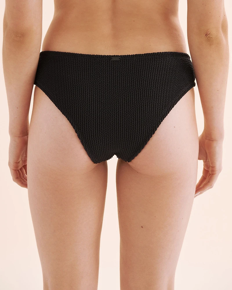 Bas de bikini échancré à smocks texturé