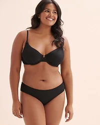 Textured Smocked Plunge Bikini Top