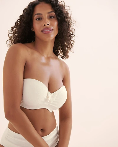 Textured D Cup Bandeau Bikini Top