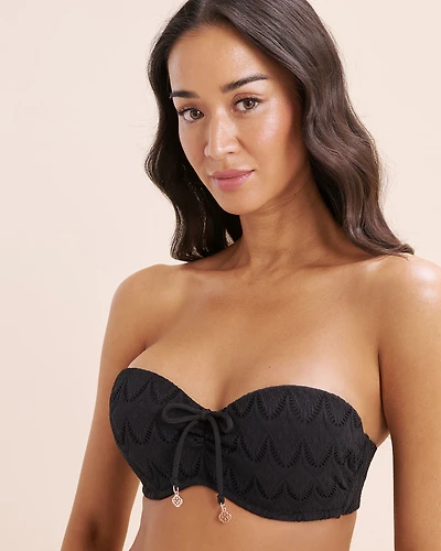 Haut de bikini bandeau texturé