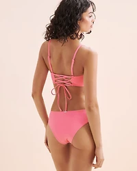Ribbed Cross-Back Bralette Bikini Top