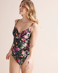 Maillot une-pièce gainant floral