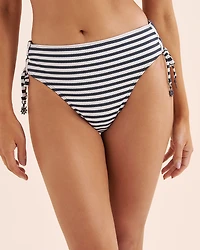 Striped Side Tie Brazilian Bikini Bottom