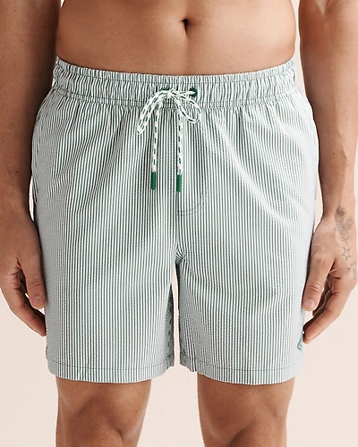 Long Liner Seersucker Volley Swimsuit