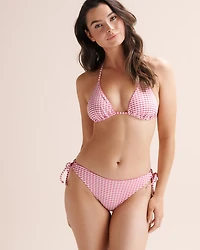 Plaid Triangle Bikini Top