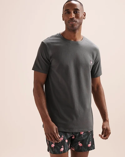 T-shirt brodé flamant rose