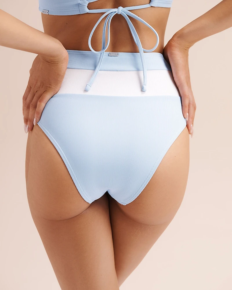 Ribbed High-Rise Cheeky Bikini Bottom