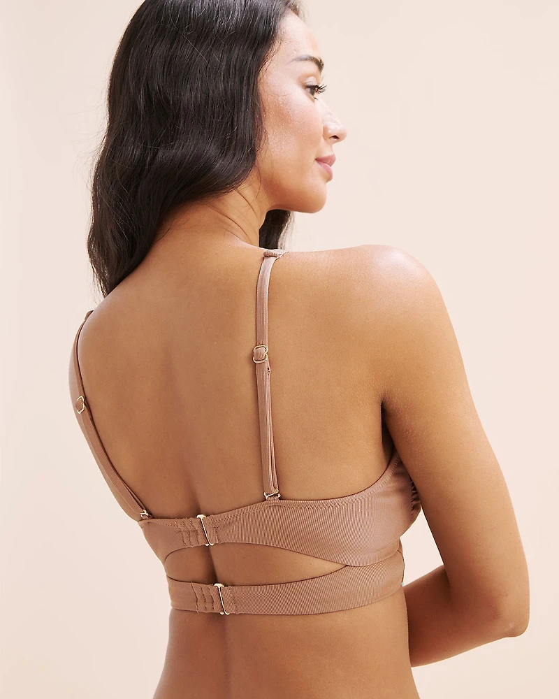 Haut de bikini bralette côtelée scintillante