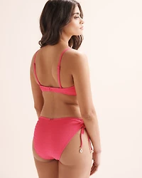 Haut de bikini plongeant à armatures texturé