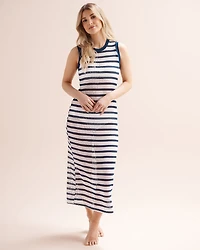 Robe maxi en crochet à rayures