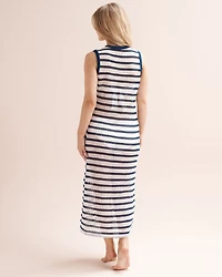 Robe maxi en crochet à rayures
