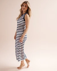 Robe maxi en crochet à rayures
