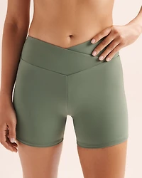 Short de bain taille haute côtelée