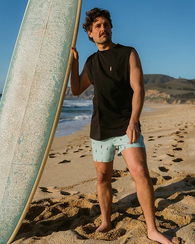 Camisole à col rond imprimé planche de surf