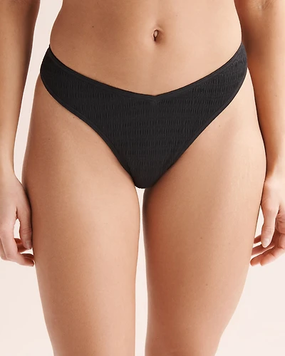 Bas de bikini taille basse tanga textur