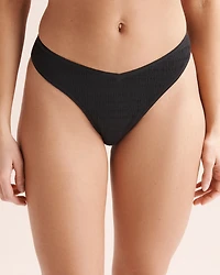 Bas de bikini taille basse tanga textur