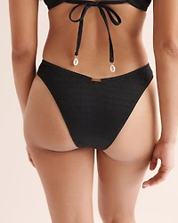 Bas de bikini taille basse tanga textur