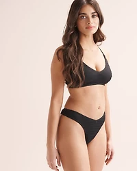 Bas de bikini taille basse tanga textur