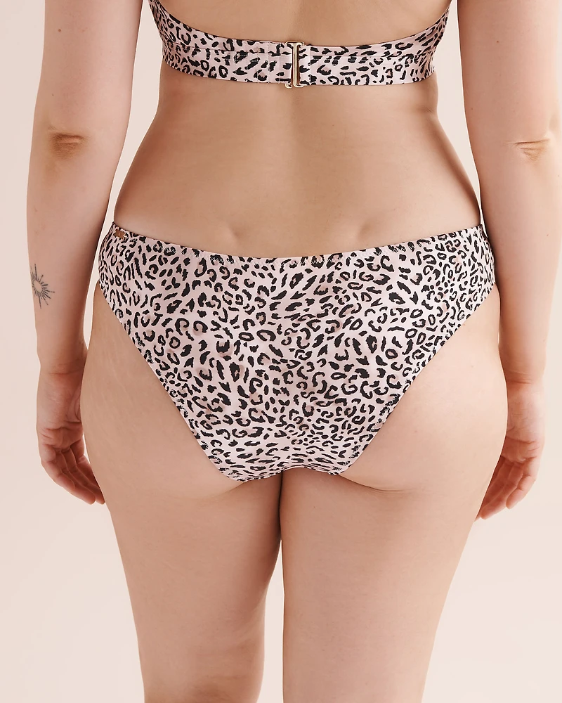 Bas de bikini brésilien léopard satiné