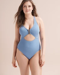 Textured One-Piece Swimsuit