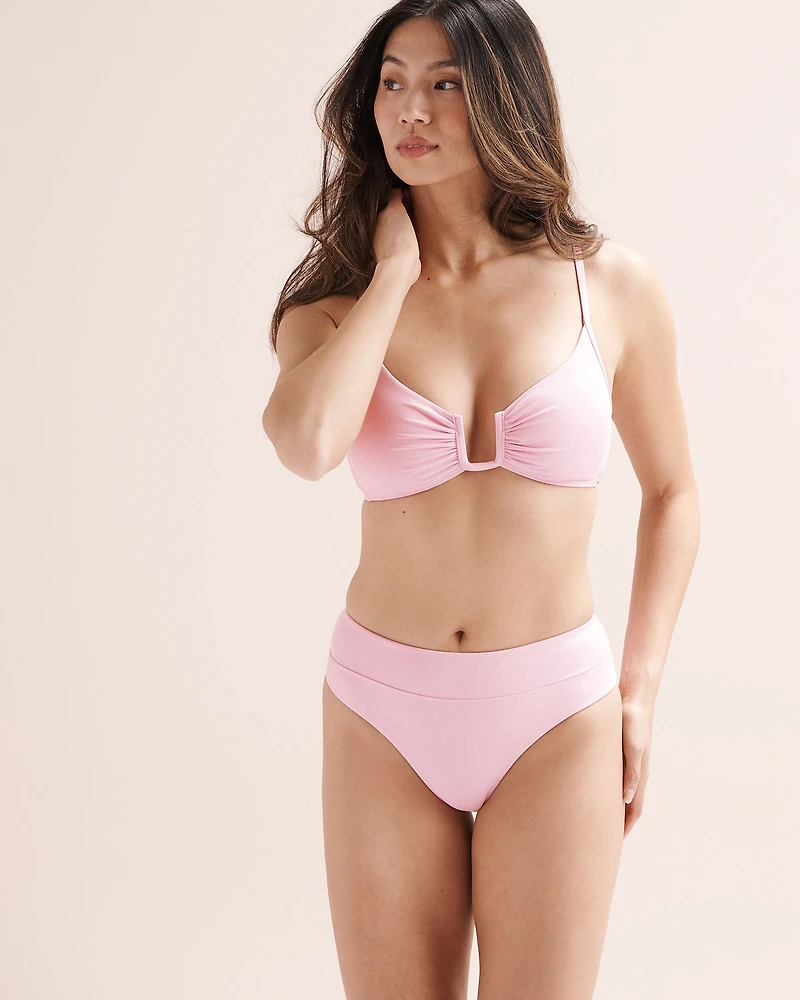 Haut de bikini bralette côtelé