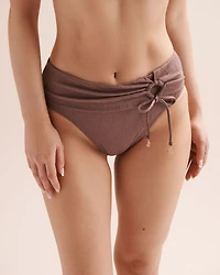 Bas de bikini bande repliée gainante texturée