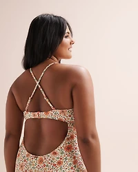 Maillot une-pièce côtelé floral