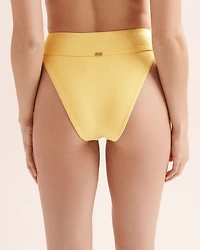 Bas de bikini taille haute cheeky côtel