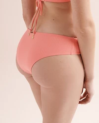 Bas de bikini taille basse cheeky côtel