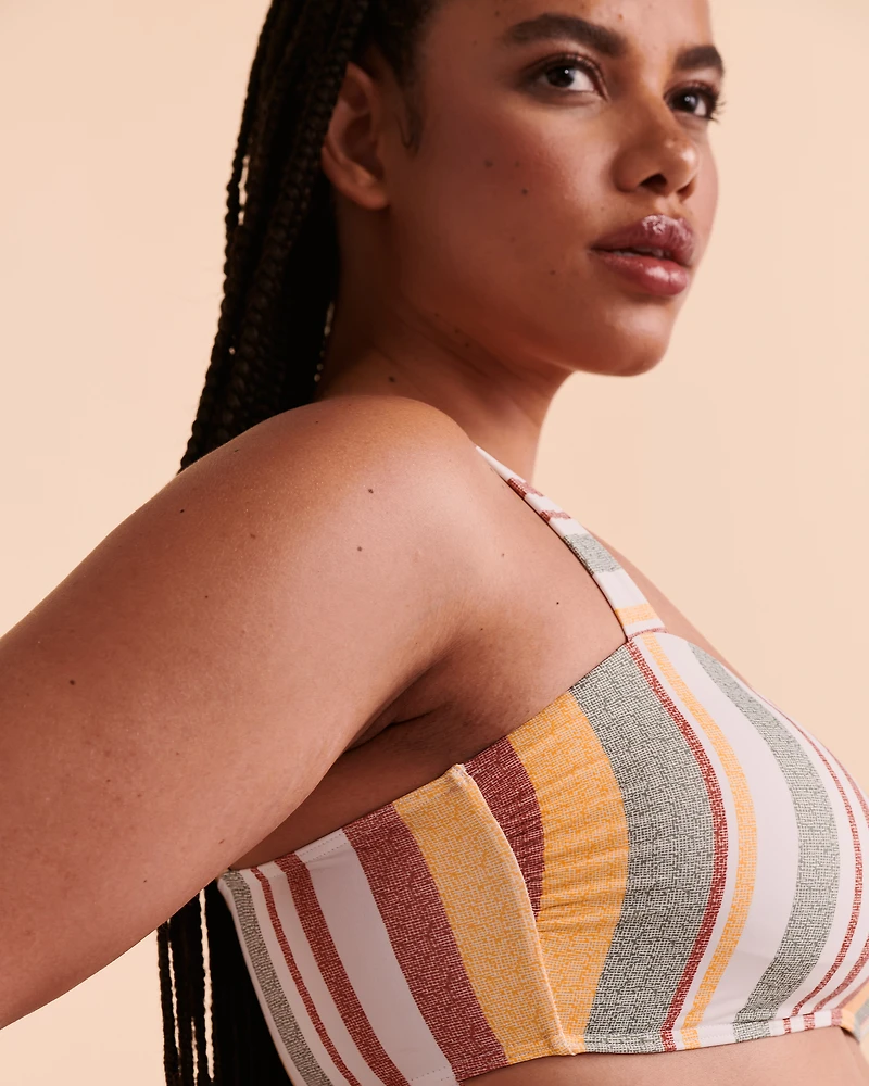 IRREGULAR STRIPE Bralette Bikini Top