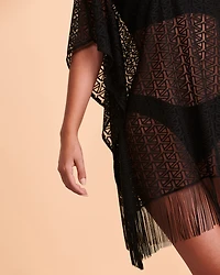 Poncho crochet et franges