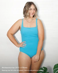 Walk The Line Square Neck One-Piece Swimsuit