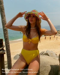 Candy Mid Waist Cheeky Ribbed Bikini Bottom