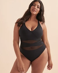 DON'T MESH WITH ME V-neck One-piece Swimsuit