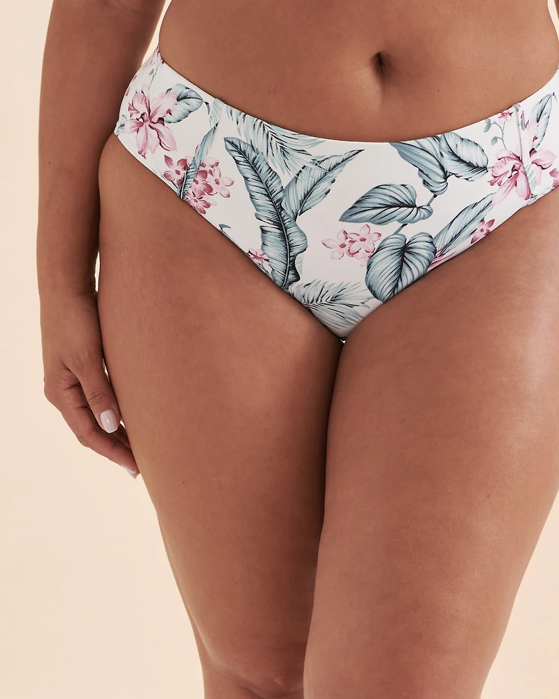 White Tropical Bikini Bottom