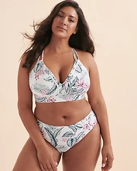 White Tropical Bikini Bottom