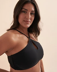 Haut de bikini encolure haute Solid