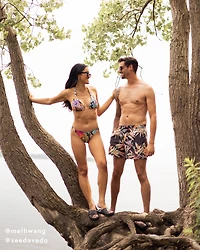 Reina Tropical Reversible Thong Bikini Bottom