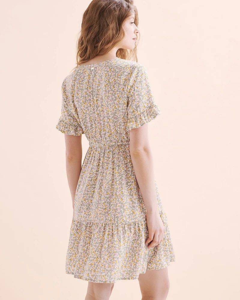 Dobby Viscose Ruffle Dress