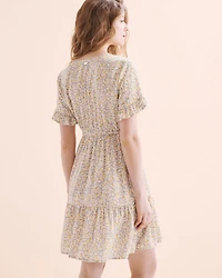 Dobby Viscose Ruffle Dress